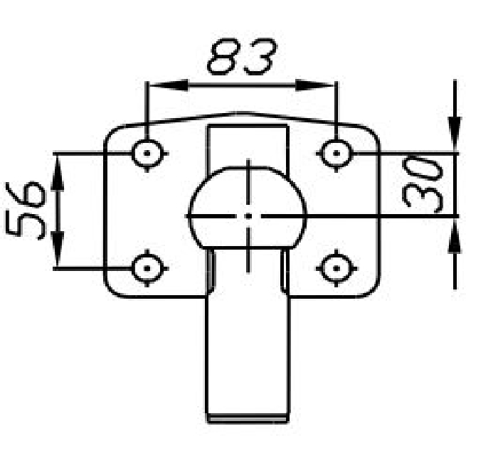 Kugelkopf- Flanschkugel-Kupplungskugel 4- Loch 150mm unter, 17,5kN